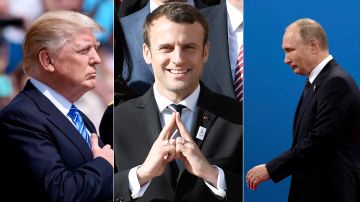 Donald Trump, Emmanuel Macron y Vladimir Putin ya han tenido su primer encuentro.