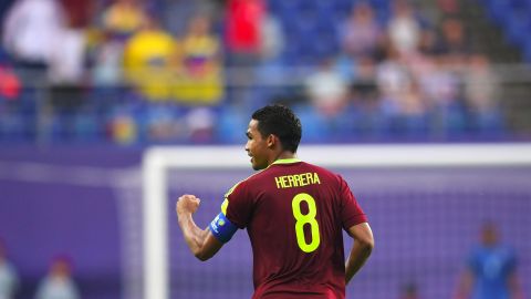 Yangel Herrera, 19, celebra un gol que convirtió en el Mundial Sub-20.