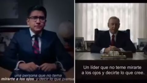 Además del discurso, el joven político quiso igualar el escenario.