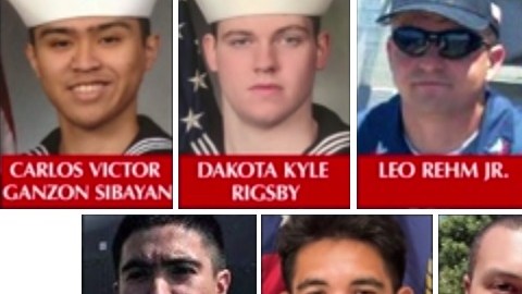 Ellos son los siete miembros de la Marina que murieron el destructor Fitzgerald.