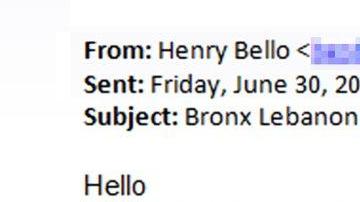 Imagen del correo electrónico enviado al Daily News