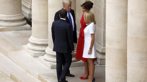 Las parejas presidenciales de EEUU y Francia.