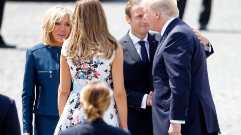 Las parejas presidenciales en las celebraciones del Día de la Bastilla.