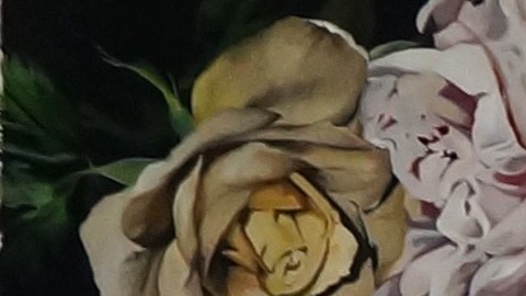 Parte del set de La casa de las Flores. Obra de la artista Roberta Lobeira.
