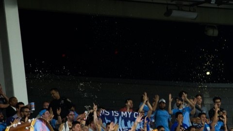 Afición en la grada durante un encuentro de NYCFC.