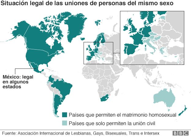 Mapa Los 23 Países Que Han Legalizado El Matrimonio Gay En El Mundo