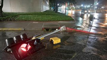 Los efectos de Harvey en una calle de Corpus Christi, Texas.