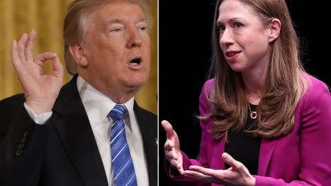 Donald Trump y Chelsea Clinton.