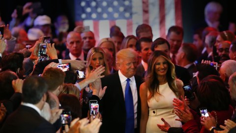 Donald Trump y Melania Trump en Indiana.