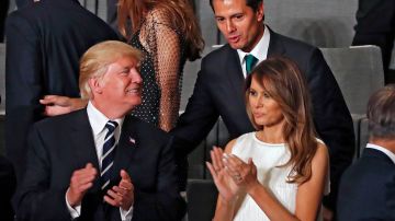 Donald Trump, Melania Trump y Enrique Peña Nieto en el G-20.