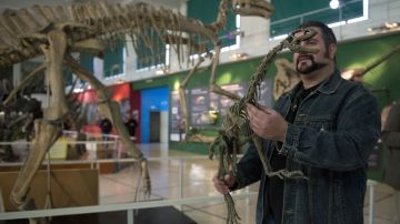 El Chilesaurus diegosuarezies es un curioso híbrido que algunos llaman "el dinosaurio Frankenstein".         (EITAN ABRAMOVICH/AFP/Getty Images)