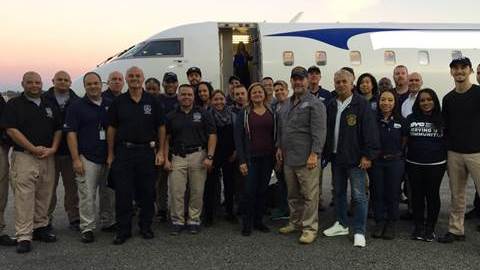 Melissa Mark-Viverito y 22 trabajadores de la Alcaldía parten a San Juan, Puerto Rico, en la mañana del 23 de septiembre de 2017.