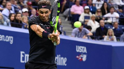 Nadal durante su partido contra Del Potro.