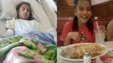 Rosa María Hernández, de diez años, sufre parálisis cerebral.