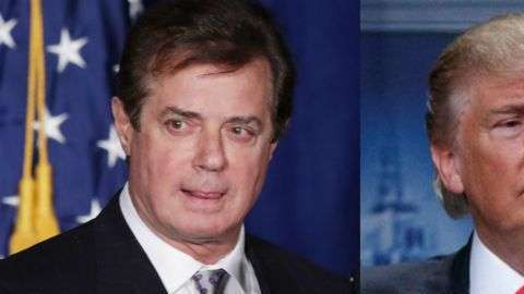 El presidente Donald Trump y su exjefe de campaña, Paul Manafort.