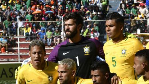 Marcelo Moreno Martins junto a los brasileños. Getty Images.