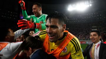 Radamel Falcao celebra con Colombia. Leonardo Fernandez/Getty Images