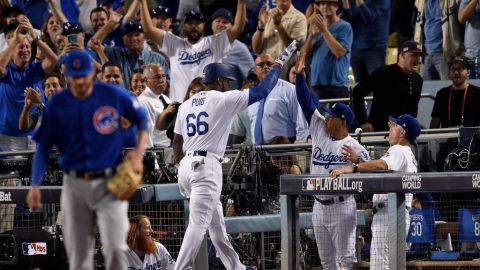 Escena del primer juego entre Dodgers y Cubs. Getty Images