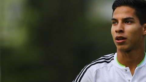 Diego Lainez, durante un partido entre la Selección Nacional de México Sub17 y su similar de Chile.