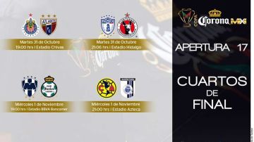 Quedaron listos los horarios y las fechas de los duelos de cuartos de la Copa MX