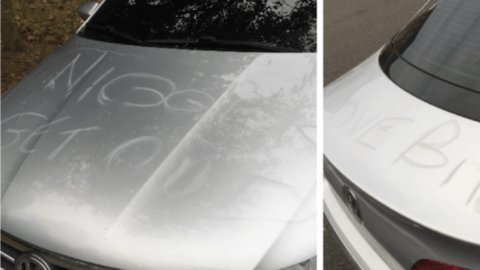 Según testigos, la Policía encontró cuatro huellas dactilares en el vehículo vandalizado.