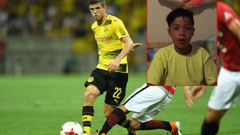 Christian Pulisic y el niño Alex Ibarra unieron fuerzas. Getty Images.