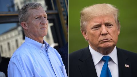El presidente Trump llamó "loco" al multimillonario Tom Steyer.