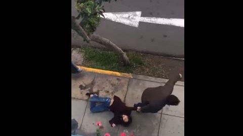Vecinos grabaron la escena.