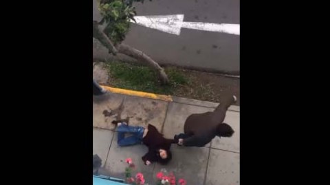 Vecinos grabaron la escena.