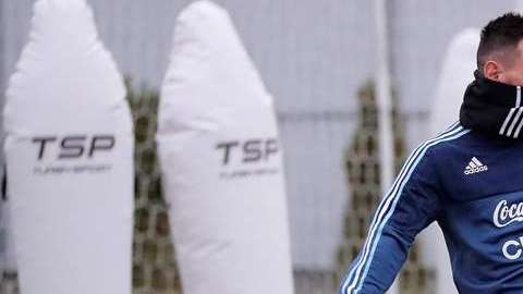 Lionel Messi se entrena con la selección de Argentina