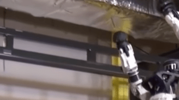 Los saltos y el festejo del robot han llamado la atención.