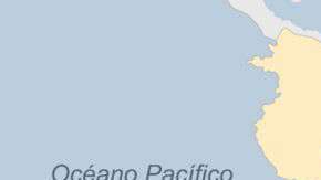 Los tres sismos ocurrieron alrededor del centro de los círculos rojos, en el mar, a pocos kilómetros de la ciudad de Jacó.. BBC Mundo