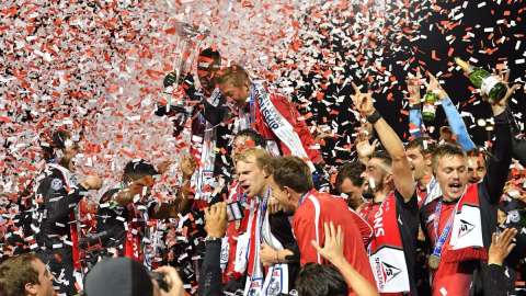 Los jugadores de San Francisco Deltas celebran el título de la NASL.   San Francisco Deltas/Twitter