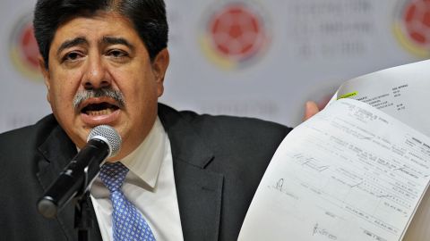 Luis Bedoya, cuando era el presidente de la Federación Colombiana de Fútbol.  GUILLERMO LEGARIA/AFP/Getty Images