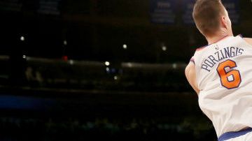 Kristaps Porzingis ha estado dominante por los Knicks. Elsa/Getty Images