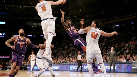 Kristaps Porzingis ha estado dominante por los Knicks. Elsa/Getty Images