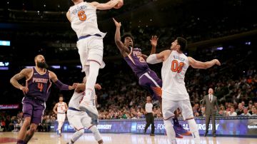 Kristaps Porzingis ha estado dominante por los Knicks. Elsa/Getty Images