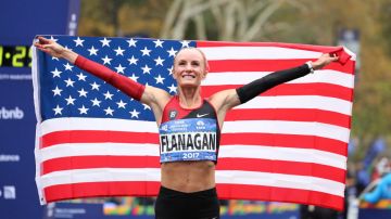 Shalane Flanegan al ganar la Maratón de Nueva York. Getty Images.