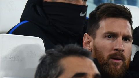 Messi fue suplente contra Juventus.  FILIPPO MONTEFORTE/AFP/Getty Images