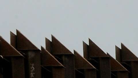 A US Border Patrol vehicle drives along