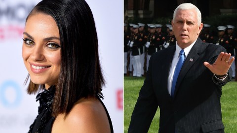La actriz Mila Kunis hizo donaciones a nombre del vicepresidente Mike Pence.