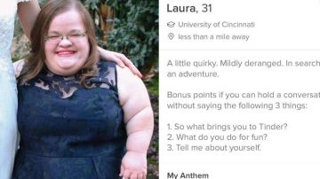 Laura mide 4'2 y quiso probar la reacción de la gente en Tinder.