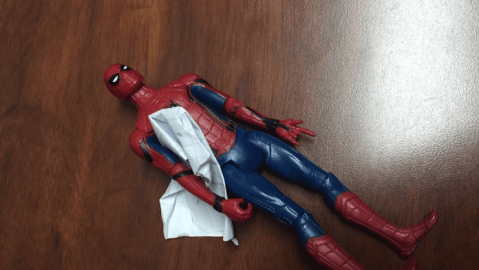 Spiderman, ofrenda de un niño