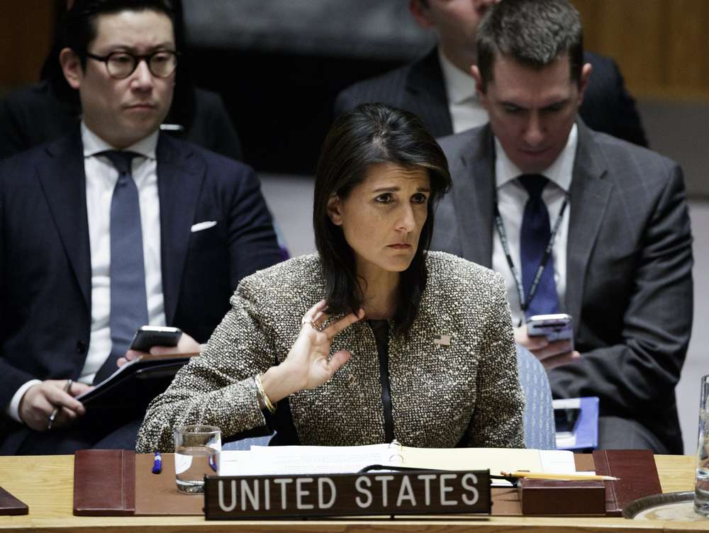 Nikki Haley, embajadora de  Estados Unidos ante la ONU