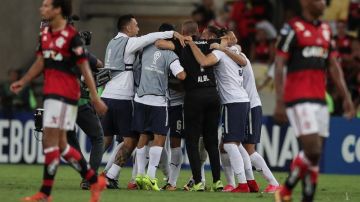 Los jugadores de Independiente celebran en Maracaná. EFE