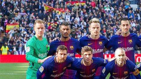 El equipo titular del Barcelona que enfrentó al Real Madrid