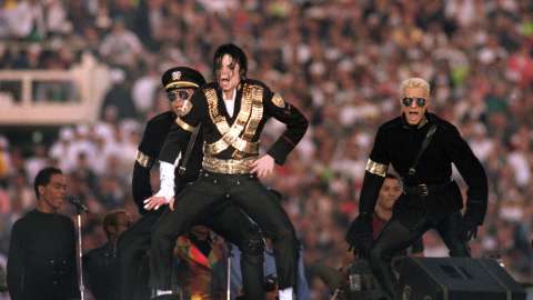 Michael Jackson en el Super Bowl XXVII.