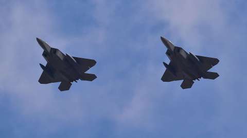 Aviones caaza F-22.