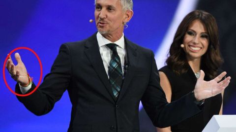 Gary Lineker en el sorteo de Moscú. Getty Images