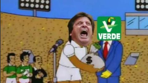 Montaje que circuló en las redes cuando se acusó a Miguel Herrera de tuitear a favor del Partido Verde en plena veda electoral en 2015.